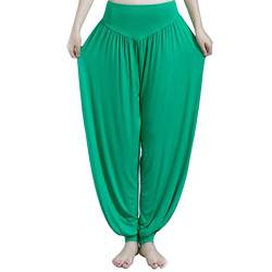 MEISHINE® Damen Modal Elastisch Haremshose Pluderhose Pumphose Ideal für Sport Yoga Tanz Jogging Dance (XXL, Grün) von MEISHINE