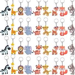 MEIYIFAN 36 Stück Cartoon-Tier-Schlüsselanhänger,Mini Schlüsselanhänger,Tierischer Schlüsselanhänge,Party Geburtstag für Kinder(9 Styles) von MEIYIFAN