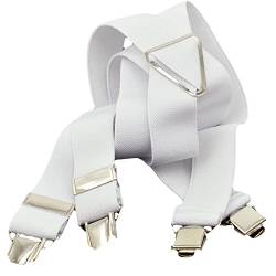MELEGARI Elastische Träger, 3,6 cm breit, einfarbig, Herren/Damen, Made in Italy, Weiß, One size von MELEGARI