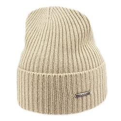 MELEGARI Mütze Beanie Cortina | Wolle und Kaschmir | Made in Italy | Unisex, beige, One size von MELEGARI