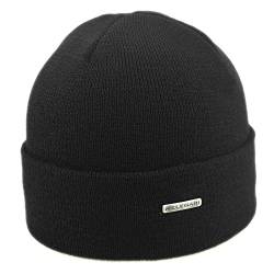 MELEGARI Mütze Beanie Turin | reine Merinowolle Extrafine | Made in Italy, Schwarz , One size von MELEGARI