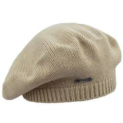 MELEGARI Strickmütze | Damen | 100% Kaschmir | Stresa Beret | Made in Italy, Dunkelbeige von MELEGARI