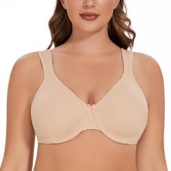 MELENECA Damen-Minimizer-BH in Übergröße, vollständig bedeckend, nahtlos, Nicht gepolstert Beige 100E von MELENECA