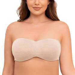 MELENECA Damen Minimizer Trägerloser BH mit Bügel mit Unsichtbar BH-Träger Hell Beige Heide 100B von MELENECA