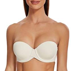 MELENECA Damen Push-Up Trägerlos BH - Bügel BH mit geformte Cups gebrochenes weiß 80C von MELENECA