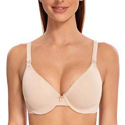 MELENECA Damen Still BH Vollschalen Cups mit Bügeln Grosse Groessen Schwangerschafts Beige 70C von MELENECA