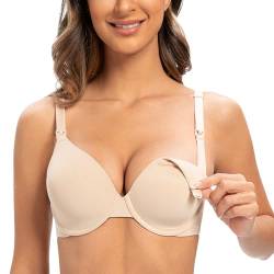 MELENECA Damen Still BH Vollschalen mit Bügel Grosse Grössen Stillen Schwangerschafts Hell beige-Konvertieren 75G von MELENECA