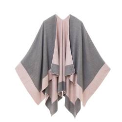 Damen Schal Wrap Poncho Ruana Cape Cardigan Pullover Open Front für Frühling Herbst Winter (PC02-3) von MELIFLUOS DESIGNED IN SPAIN