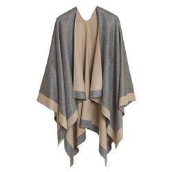 MELIFLUOS DESIGNED IN SPAIN Damen Schal Wrap Poncho Ruana Cape Cardigan Pullover Open Front für Frühling Herbst Winter (PC01-4L) von MELIFLUOS DESIGNED IN SPAIN