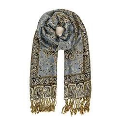 MELIFLUOS DESIGNED IN SPAIN Pashmina Palästina Schals für Damen, bedruckt, spanisches Design, für Sommer und Herbst, Baza Collection - Hellblau Paisley II, One size von MELIFLUOS DESIGNED IN SPAIN