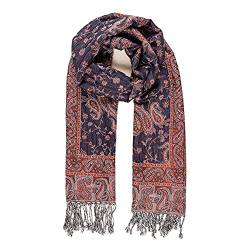 MELIFLUOS DESIGNED IN SPAIN Pashmina Palästina Schals für Damen, bedruckt, spanisches Design, für Sommer und Herbst, Baza Collection - Navy Paisley, One size von MELIFLUOS DESIGNED IN SPAIN