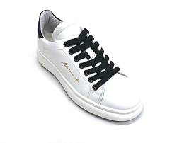 Meline Art. BI274 Damen-Sneaker weiß und schwarz aus Leder, Weiß, 40 EU von MELINE