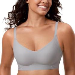 MELIWOO Damen Nahtloser BH ohne Bügel Invisible Gepolstert Entlastungs Bralette Quantengrau 75F von MELIWOO