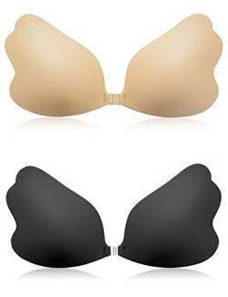 MELLIEX 2 Stück Klebe BH Push Up, Selbstklebender BH Unsichtbarer Klebe BH Rückenfrei Trägerloser Sticky Bra für Abendkleid Brautkleid Badeanzug von MELLIEX