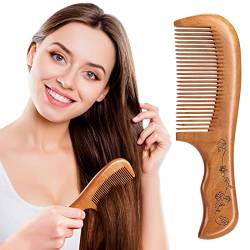 MELLIEX Kamm Holz, Kamm aus Natur Mahagoni Antistatischer Handgemachter Haarbürste für Kopfmassage und Haarpflege von MELLIEX