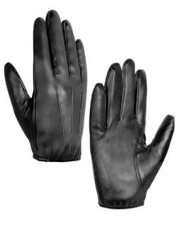 MELLIEX Lederhandschuhe Herren, Faux Leder Handschuhe Dünne Ungefüttert Winddicht Touchscreen Lederhandschuhe von MELLIEX