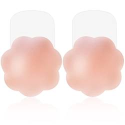 MELLIEX Nipple Cover - Silikon-Gel Brustaufkleber Damen BH Nippelabdeckung Selbstklebend hochdrücken & Wiederverwendbar, Kleidern und Badebekleidung (1 Paar Blume, L) von MELLIEX