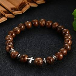1 PC 108 Perlen Rosenkranz Armband Männer Tibetisch Buddhistischen Gebet Meditation Baum des Lebens Glück Holz Armband Frauen Schmuck-kreuz silber von MELRIE