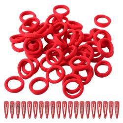 60-teiliges Set rote Haarbänder, mit 20 roten Haarnadeln, elastische Haarbänder, Ersatzhaarbänder, rote Stirnbänder, elastische Gummibänder, einfacher Haarschmuck von MEMOFYND