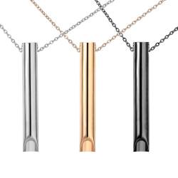MEMOFYND 3-teilige Pfeifen-Halskette, drei Farben, lange Halskette mit Titan-Stahl-Anhänger,Schmuckgeschenk, Halskette zur Angstlinderung von MEMOFYND