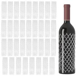 MEMOFYND 35 Stück Weinflaschen-Schutznetze, Anti-Beule, Anti-Kratzer, Weinflaschen-Netzabdeckung, elastische Schutznetze, Weinflaschen-Versandschutz, Weinflaschen-Stoßschutz-Verpackungsnetze. von MEMOFYND