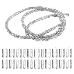 MEMOFYND 6 Meter runde Schnürsenkel mit 40 Metallgelenken, Strass-Schnürsenkel, Seilbinder, Glitzer-Schnürsenkel, geeignet für DIY-Dekoration, Ersatzseile, Hutseile von MEMOFYND
