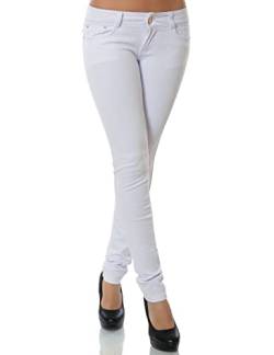 MEMZORO Damen Hose Treggings Skinny Röhre Stretch Elegant Größe M Farbe Weiß von MEMZORO