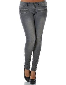MEMZORO Damen Jeans Hose Skinny Röhre Stretch Denim Größe 40 Farbe Grau von MEMZORO