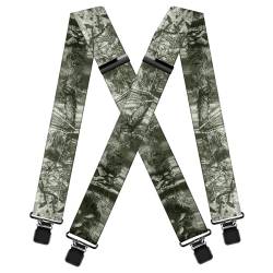 MENDENG Camouflage-Hosenträger für Herren, robuste Clips, Jagdarbeit, verstellbare Hosenträger, Armee-grau/schwarze Clips, Einheitsgröße von MENDENG