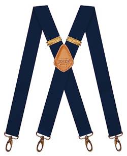 MENDENG Herren Strapsen Vintage-4 Drehhaken Verstellbare Zahnspange Grooms Einheitsgröße Marine blau von MENDENG