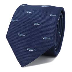 MENDEPOT Tiermuster Krawatte mit Geschenkbox Meerestier Muster Krawatte Vatertag Geburtstag Geschenk Krawatte, Wal, Medium von MENDEPOT