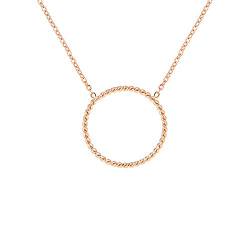 MENDOZZA Hals-Kette Ring Ketten-Anhänger Edelstahl 18 Karat Damen-Schmuck Silber Gold Roségold Ring 46 cm (Rosegold, 46) von MENDOZZA