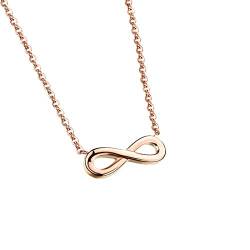 MENDOZZA Infinity Hals-Kette Unendlichkeit Anhänger Edelstahl 18 Karat Damen-Schmuck 46 cm (Rosegold, 46) von MENDOZZA