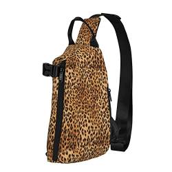 MEPED Crossbody Sling Rucksack Leopard Print Sling Bag Reise Wandern Brusttasche Tagesrucksack, Schwarz, Einheitsgröße, von MEPED