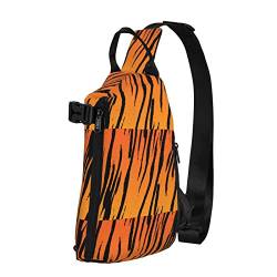 MEPED Crossbody Sling Rucksack Tiger Stripe Sling Bag Reise Wandern Brusttasche Tagesrucksack, Schwarz, Einheitsgröße, von MEPED