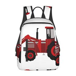 MEPED Kino-Klappbrett und Popcorn-Aufdruck, Schüler-Büchertasche, Reisen, Wandern, Camping, leichter Rucksack für die Schule, Cartoon Traktor, One size von MEPED