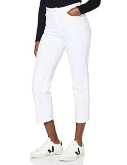 MERAKI Damen Kurz Geschnittene Slim Fit Jeans mit Mittlerem Bund, Weiß, 26W / 32L von MERAKI