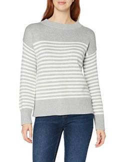 MERAKI Damen Pullover Baumwolle, Grau/Creme, 44 von MERAKI