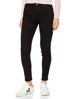MERAKI Damen Superelastische Skinny-Jeans mit normaler Leibhöhe, Schwarz, 27W / 30L von MERAKI