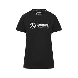 MERCEDES AMG PETRONAS F1 Frauen Tshirt mit 3D-Teamlogo-Ausführung - Schwarz - Größe: S von MERCEDES AMG PETRONAS