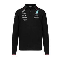MERCEDES AMG PETRONAS Formula One Team - 2023 Team Langarm-Strickpolo - Schwarz - Männer - Größe: 3XL von MERCEDES AMG PETRONAS