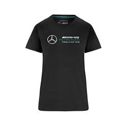 MERCEDES AMG PETRONAS Formula One Team - Offizielle Formel 1 Merchandise Kollektion - T-Shirt mit großem Logo für Damen - Schwarz - S von MERCEDES AMG PETRONAS