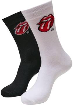 MERCHCODE Accessoires Rolling Stones Tongue Socks 2-Pack 43-46 black/white von MERCHCODE