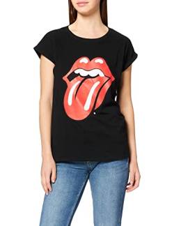 MERCHCODE Damen Ladies Rolling Stones Tongue Tee S Black von MERCHCODE