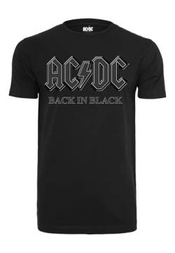 MERCHCODE Herren ACDC Back Tee T-Shirt, Schwarz (Black 00007), Small (Herstellergröße: S) von MERCHCODE