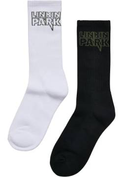 Merchcode Unisex Linkin Park 2-Pack Socken, Black/White, 47-50 von MERCHCODE