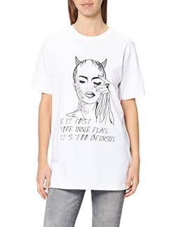 Mister Tee Damen MT1873-Ladies Inner Peace Sign T-Shirt, White, M von MERCHCODE