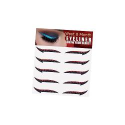 Generic 5 Paar Eyeliner-Aufkleber, Augen-Make-up-Werkzeug, Glitzer-Eyeliner-Aufkleber für den täglichen Gebrauch, Orange Rot von MERIGLARE