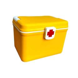 Generic Erste-Hilfe-Sets, Box, doppellagiger Erste-Hilfe-Koffer, Aufbewahrungsorganisator zum Nähen, gelb klein von MERIGLARE