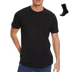 MERINNOVATION Merino T Shirt Herren Everyday Kurzärmeliges T-Shirt Funktionsshirt Atmungsaktiv und Geruchsneutral Merinowolle Base Layer + Merinowolle Socks von MERINNOVATION